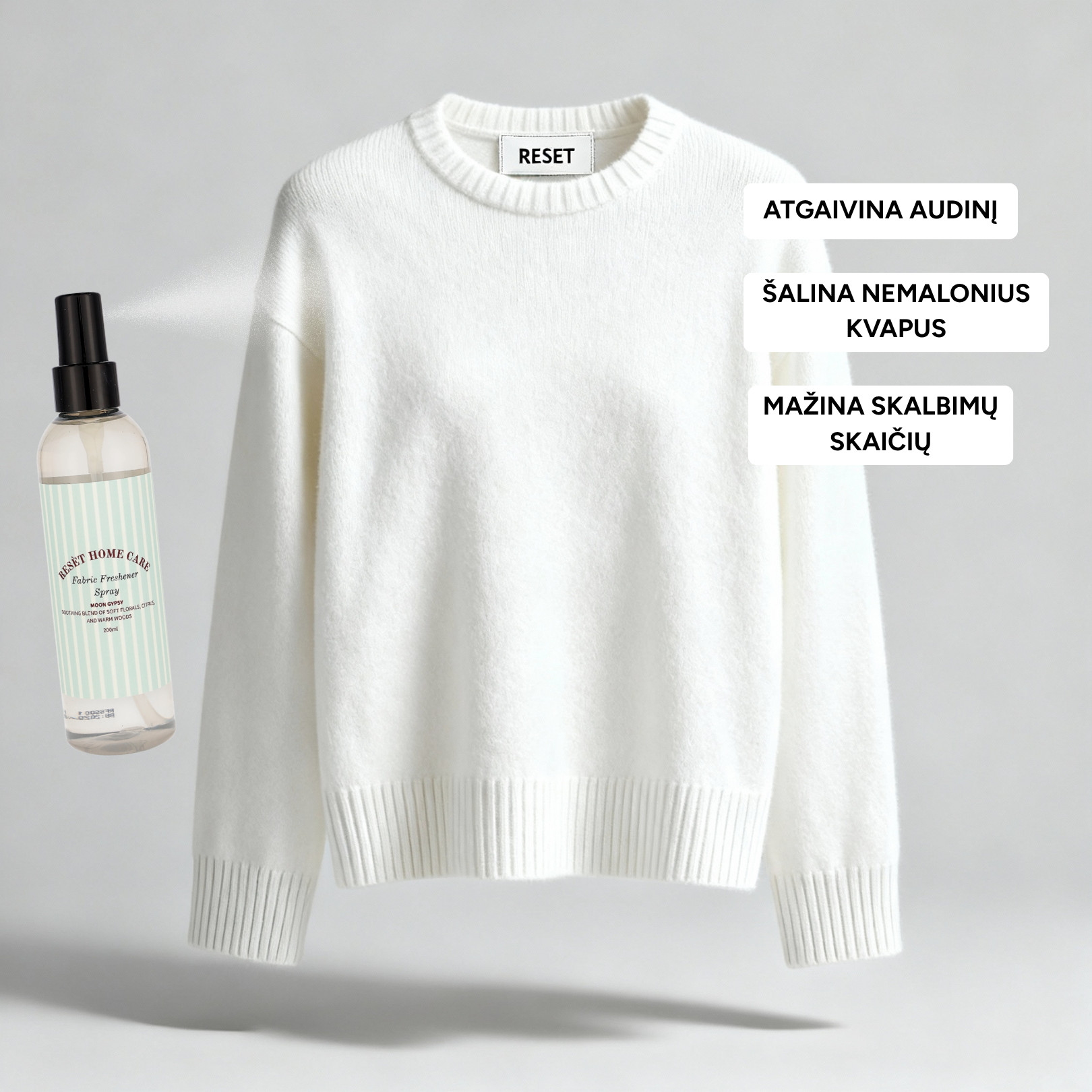 Audinių gaivinimo purškiklis