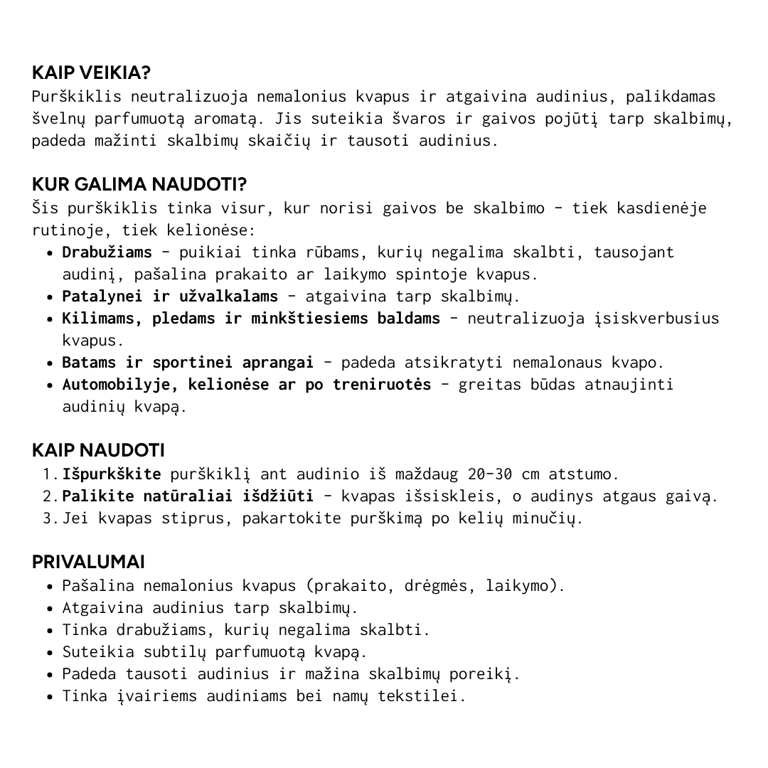 Fabric Freshener Spray